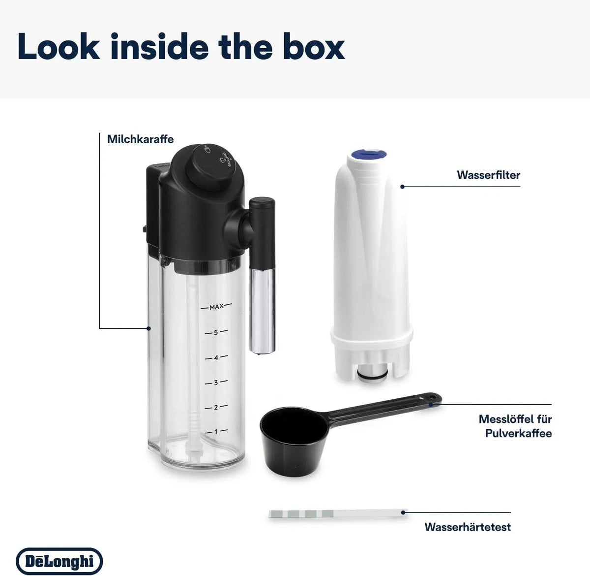 Cafetera automática De'Longhi Magnifica Evo ECAM 292.81.B (modelo 2026) con sistema de leche LatteCrema, 7 botones de selección directa para capuchino, espresso y otras especialidades de café, función para 2 tazas, color negro.