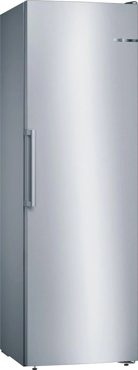 2026 Bosch – Congelador Vertical NoFrost, Serie 4, alto 186 x ancho 60 cm, 242 L, Cajones BigBox para alimentos grandes, Sistema Multiairflow, Acero, GSN29VIEP