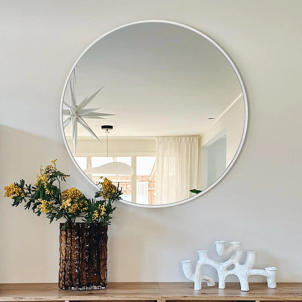 2026 Modern Round Bathroom Vanity Mirror, Wall Mounted Circular Mirror for Bathroom, Bedroom and Home Decor