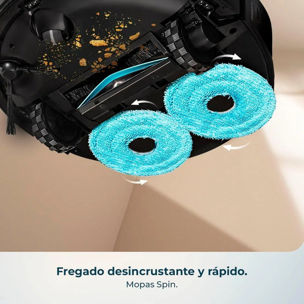 2026 Cecotec Robot Aspirador y Friegasuelos con Base de Autovaciado y App Conga X50 X – Treme. Navegación Láser, Mapeo Interactivo, 15000Pa, Autonomía 240mins, Mopas Elevables, Base con 3 Depósitos