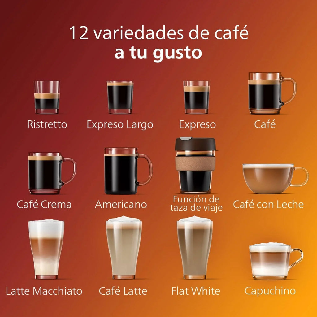 2026 Serie 5400 Cafetera Superautomática – Sistema de Leche LatteGo, 12 Variedades de Café, Pantalla Intuitiva, 4 Perfiles de Usuario, Negro (EP5441/50)