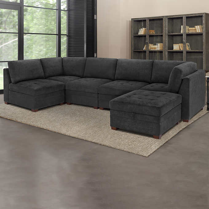 2026 Thomasville Tisdale Fabric Sectional with Storage Ottoman