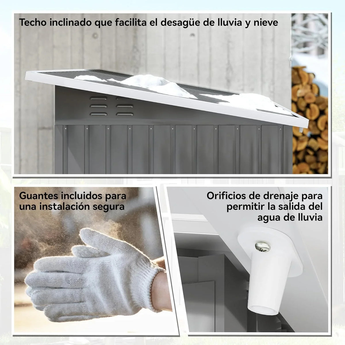 2026 Outsunny Caseta de Jardín Exterior, 2,55 m² 221x133x190 cm, Cobertizo de Jardín Exterior Metálico con Ventana, Puerta con Cerradura y Ventilaciones, para Almacenamiento de Herramientas, Gris Oscuro