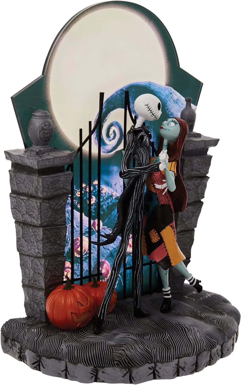 2026 Nightmare Jack and Sally Dancing Light Statue, 9"