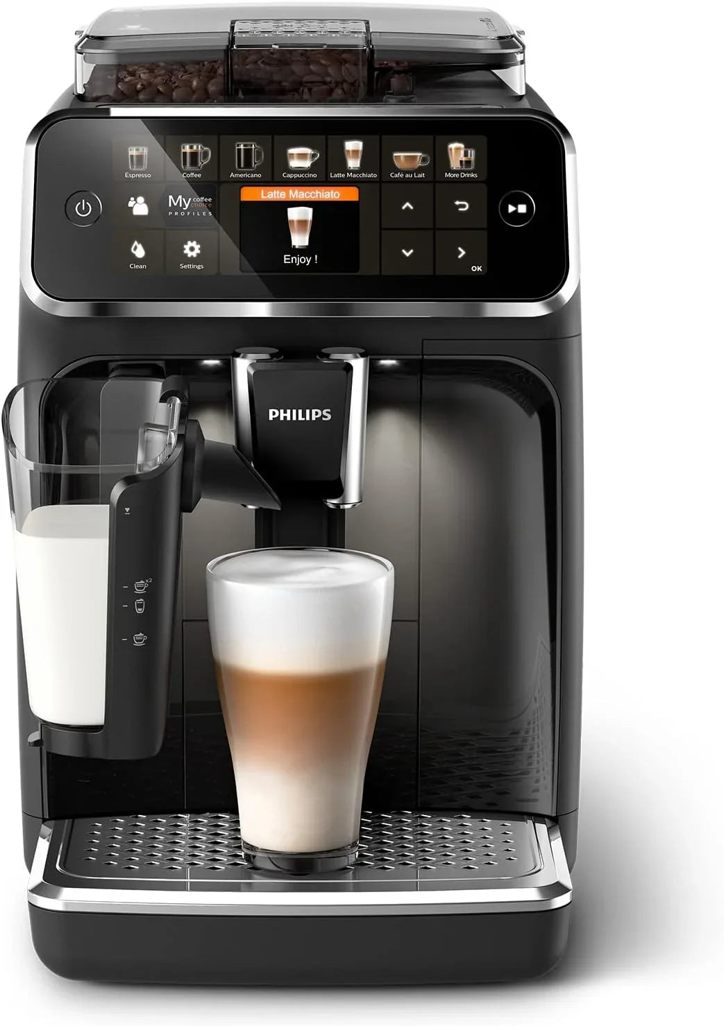 2026 Serie 5400 Cafetera Superautomática – Sistema de Leche LatteGo, 12 Variedades de Café, Pantalla Intuitiva, 4 Perfiles de Usuario, Negro (EP5441/50)