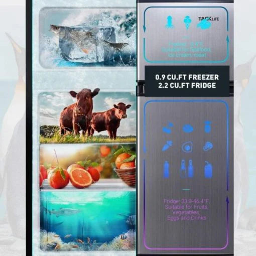 2026 Mini Fridge with Freezer, 3.1 Cu.ft Small Refrigerator, Compact Refrigerator with LED Light