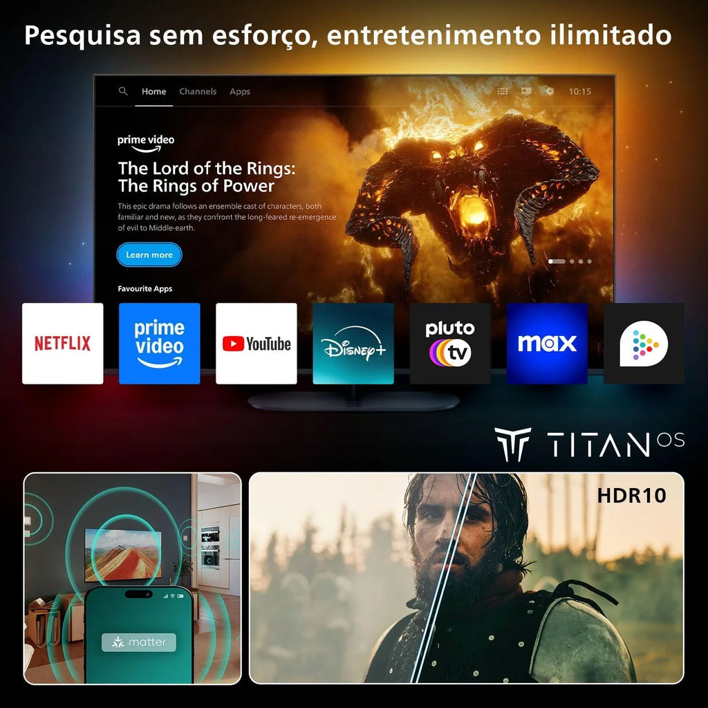 2026 40PFS6000 HD LED Smart TV – Pantalla de 40 Pulgadas con Pixel Plus, Plataforma Titan OS y Sonido Dolby Digital – Funciona con Alexa y con el Asistente de Voz de Google