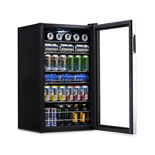 2026 Beverage Refrigerator Cooler | 126 Cans Free Standing with Right Hinge Glass Door