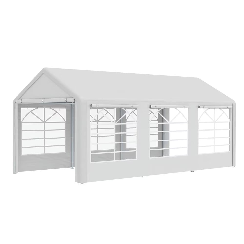 2026 Topcobe 10' x 20' Heavy Duty Party Tent & Carport with Removable Sidewalls and Double Doors, Large Canopy Tent, Sun Shade Shelter, Outdoor Patio Canopy for Garden Backyard Parties, BBQ, White