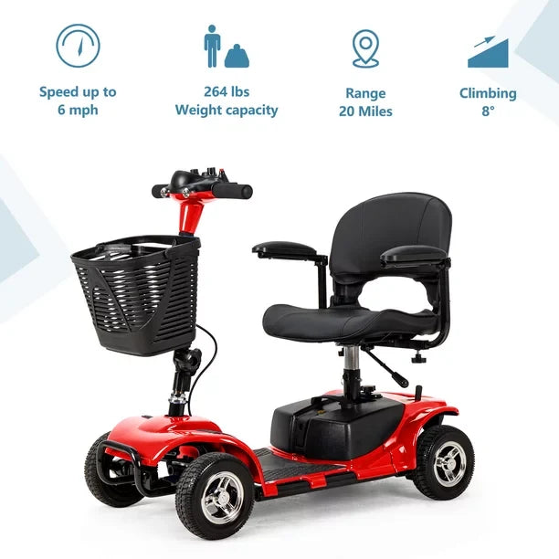 Scooter de Movilidad UltraLite de 4 Ruedas, Portátil y Ligero, Autonomía de 14 Millas, Modelo A898 2026