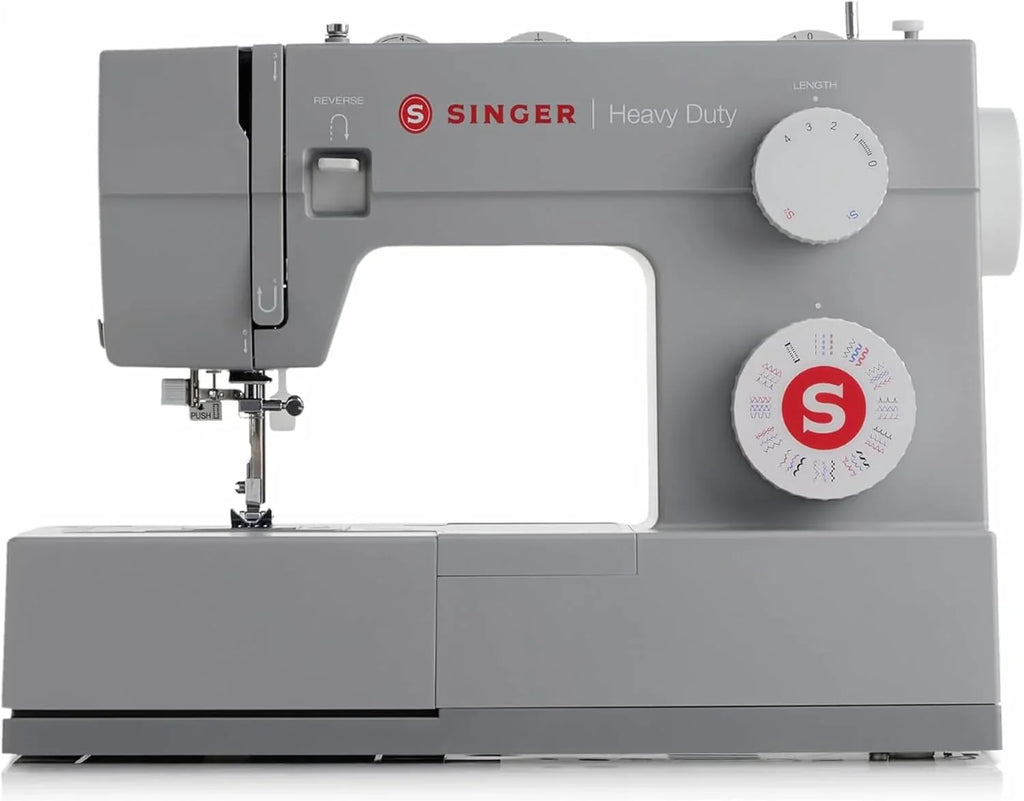 Máquina de coser mecánica Singer Heavy Duty 4432, 32 puntadas, motor potente, ojales automáticos, enhebrador automático, placa de refuerzo de acero inoxidable. 2026
