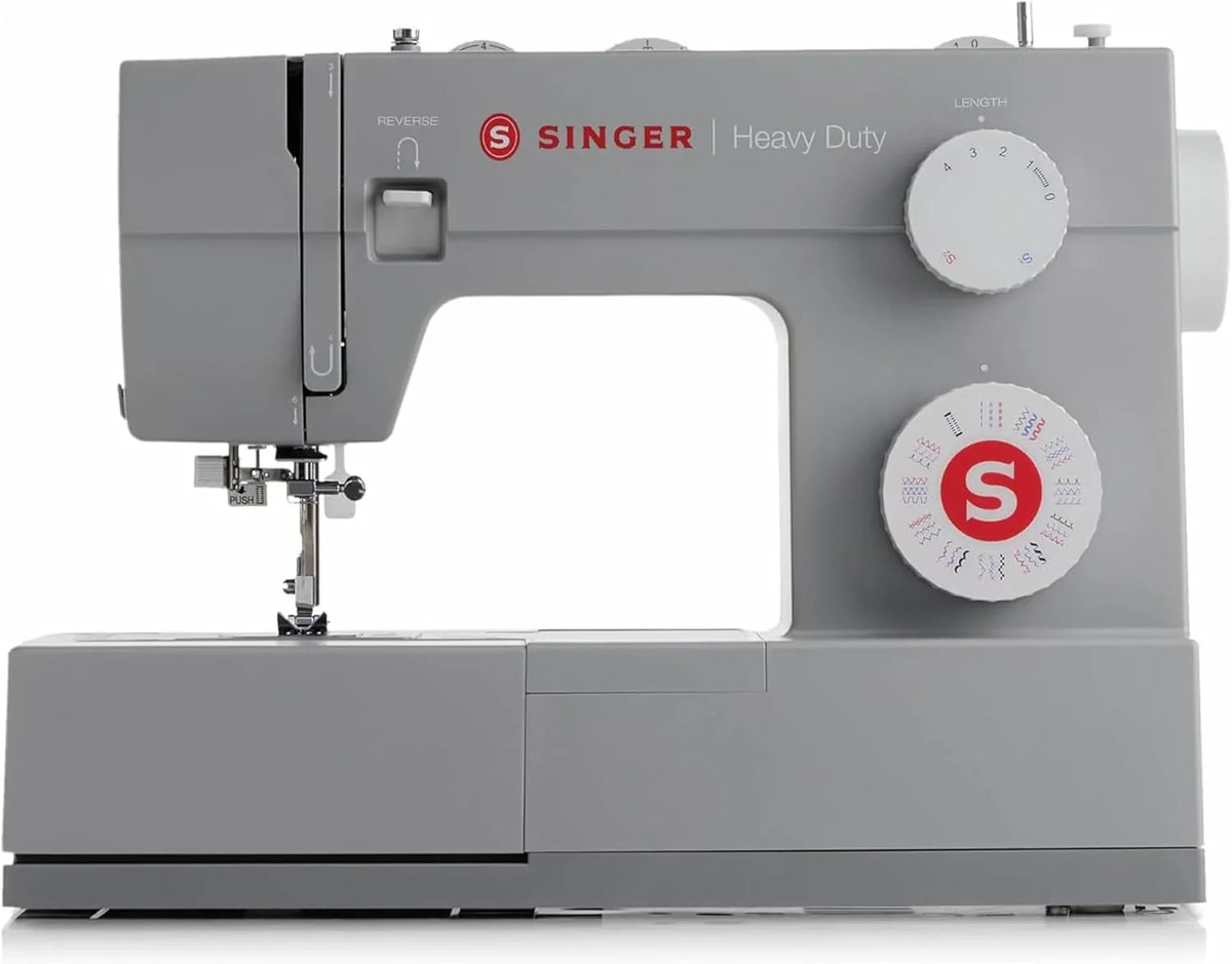 Máquina de coser mecánica Singer Heavy Duty 4432, 32 puntadas, motor potente, ojales automáticos, enhebrador automático, placa de refuerzo de acero inoxidable. 2026