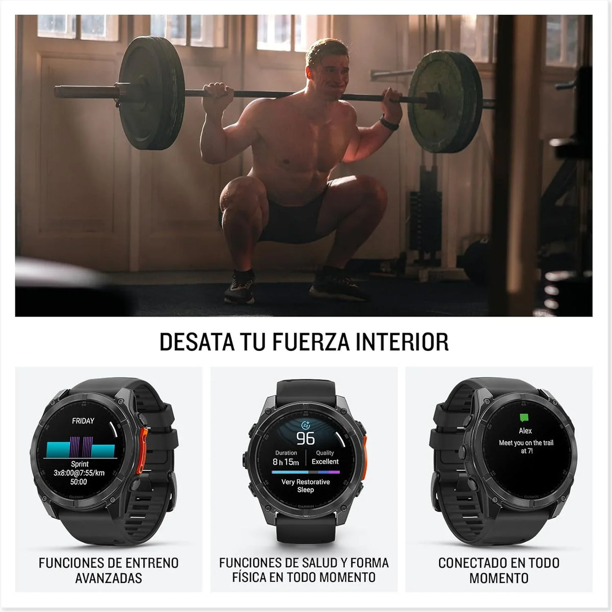 2026 Garmin fēnix 8 – 51mm – Reloj de Alto Rendimiento GPS Multideporte con Pantalla táctil AMOLED, Linterna LED, Altavoz y micrófono Integrados, Mapas y hasta 29 días de autonomía, Negro