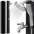 Ducha solar de jardín Sonnewelt 60L (modelo 2026) con cubierta protectora y ducha de mano.