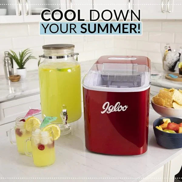 2026 Igloo ICEB26RR Automatic Portable Electric Countertop Ice Maker Machine