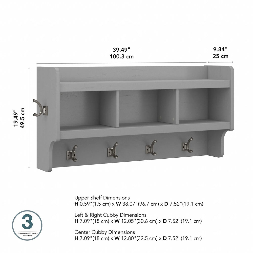 2026 40 Inch Wall Mounted Coat Rack with Shelf, Wooden Entryway Storage and Hanging Organizer