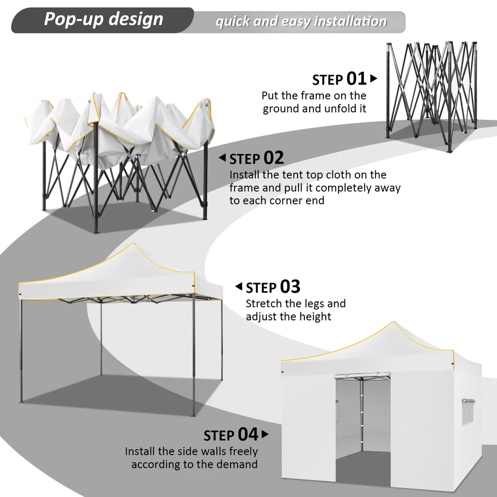 2026 SANOPY 10'x10' Pop up Canopy Tent Anti-UV Waterproof Outdoor Gazebo Instant Party Wedding Backyard Canopy Tent Shade Shelter for Backyard, Patio, Parties,Khaki