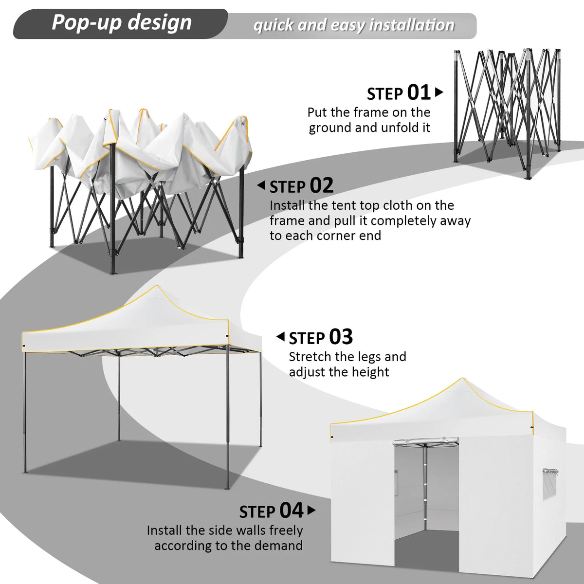 2026 SANOPY 10'x10' Pop up Canopy Tent Anti-UV Waterproof Outdoor Gazebo Instant Party Wedding Backyard Canopy Tent Shade Shelter for Backyard, Patio, Parties,Khaki