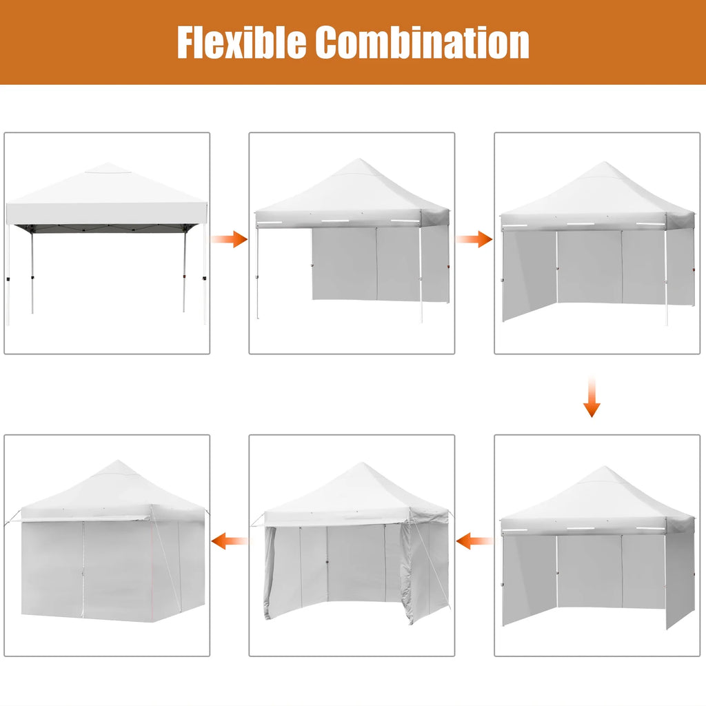 2026 Patiojoy 10x10ft Pop up Tent, 4 Height Adjustment Folding Camping Tent with Awning Blue