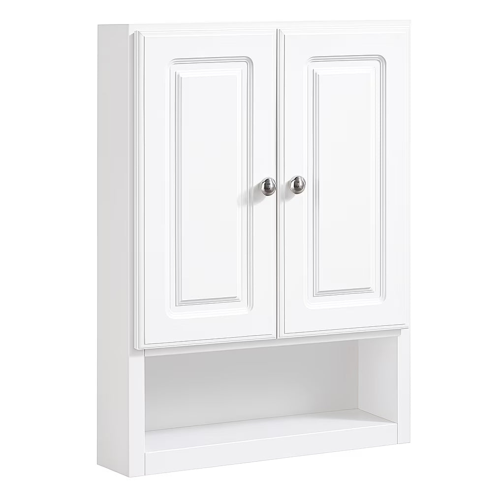 2026 Design House Concord Wood 2-Door Bath Wall Mount Storage Cabinet (21 x 7 x 30), White