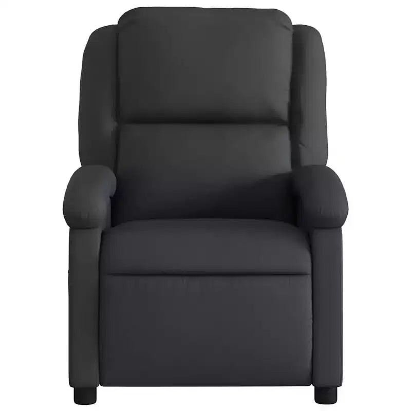 2026 Sillón reclinable de masaje – Vibración de 6 puntos, cuero auténtico, ajustable, negro