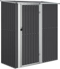 2026 vidaXL Cobertizo Jardín Cabaña Troncos Armario Herramientas Almacenamiento Exterior Patio Aire Libre Acero Galvanizado Antracita 180,5x97x209,5 cm