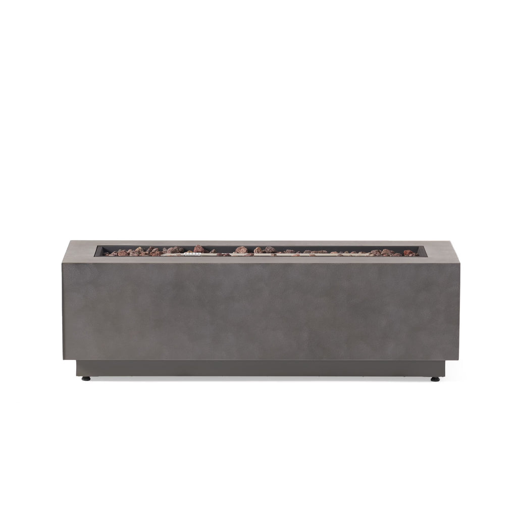 2026 Christopher Knight Home Wellington Outdoor 50,000 BTU Rectangular Fire Pit (No Tank Holder) by  Brushed Brown