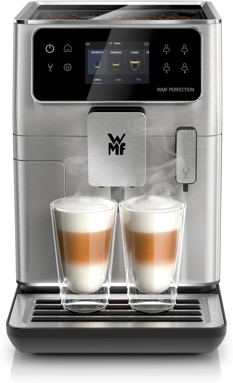 Cafetera automática WMF Perfection 640 de 2026 con sistema de leche, 16 especialidades de bebidas, doble termobloque, molinillo de acero inoxidable, almacenamiento de perfiles de usuario (640: WMF Perfection 640 con sistema de leche)