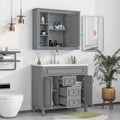 2026 Modern Bathroom Furniture Set, 36" Bathroom Vanity with Top Sink, 35" Wall Mounted Bathroom Storage Cabinet, Mirror Cabinet with 6 Shelves, Storage Cabinet with 2 Doors and 2 Drawers, Grey