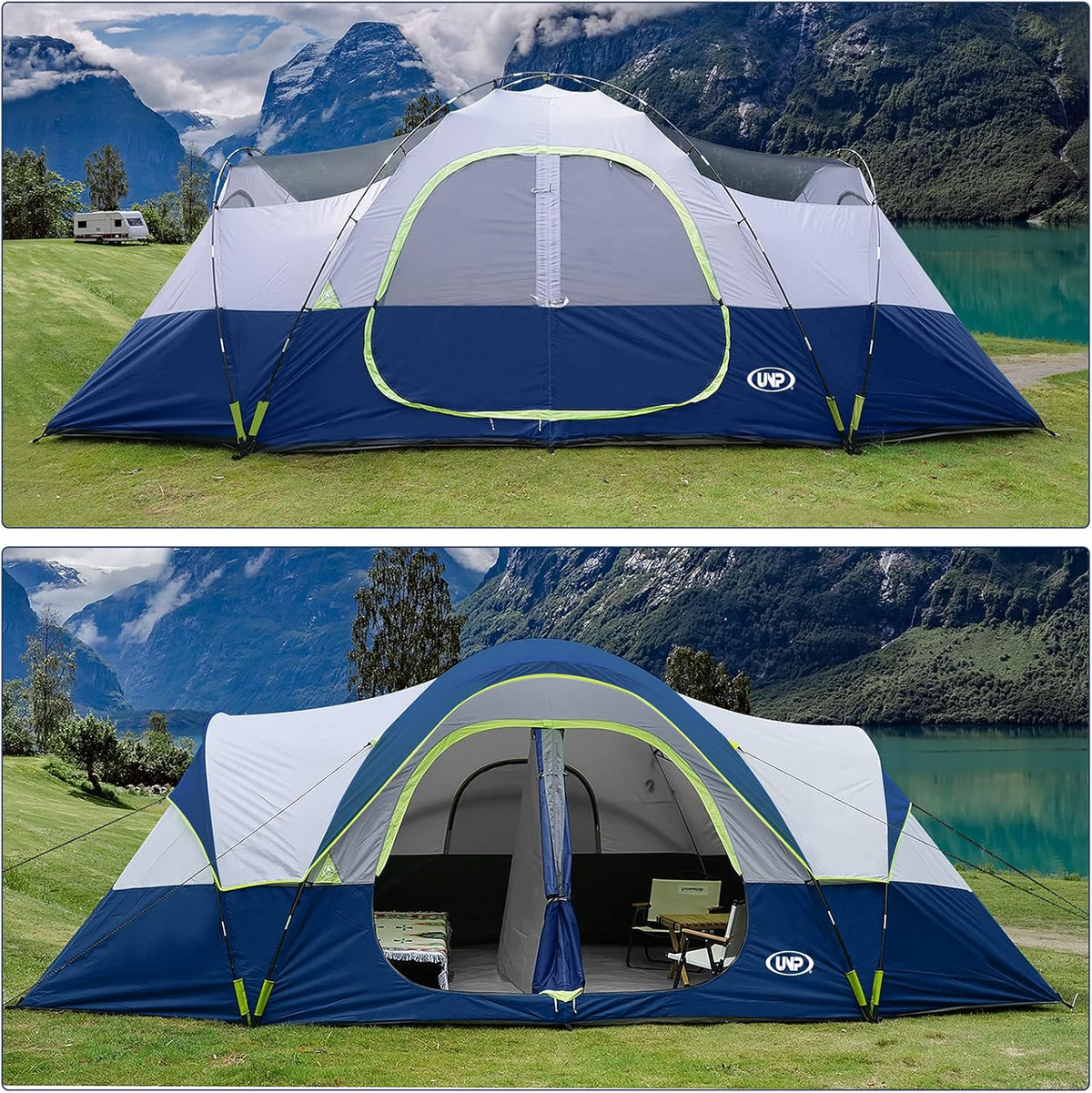 2026 Camping Tent 10-PERSON-FAMILY Tents, Parties, Music Festival Tent, Big, Easy Up, 5 Large Mesh Windows, Double Layer, 2 Room, Waterproof,…