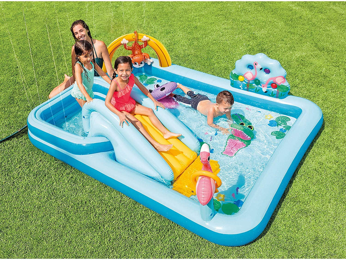2026 Inflatable Jungle Adventure Play Center - 96′′ X 78′′ X 28′′ - Kiddie Pool for Ages 2 and Up