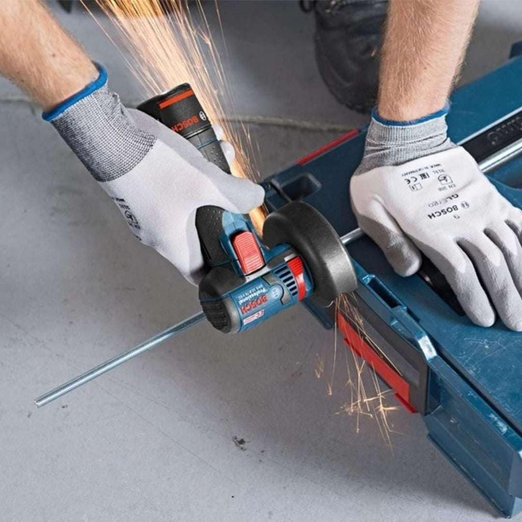 2026 Amoladora angular inalámbrica profesional de 12 V GWS 12V – 76 (incluye 2 baterías de 3,0 Ah, cargador rápido GAL 1230 CV, 1 disco multiusos de carburo, 2 discos de corte Expert para acero inoxidable, L – BOXX2)