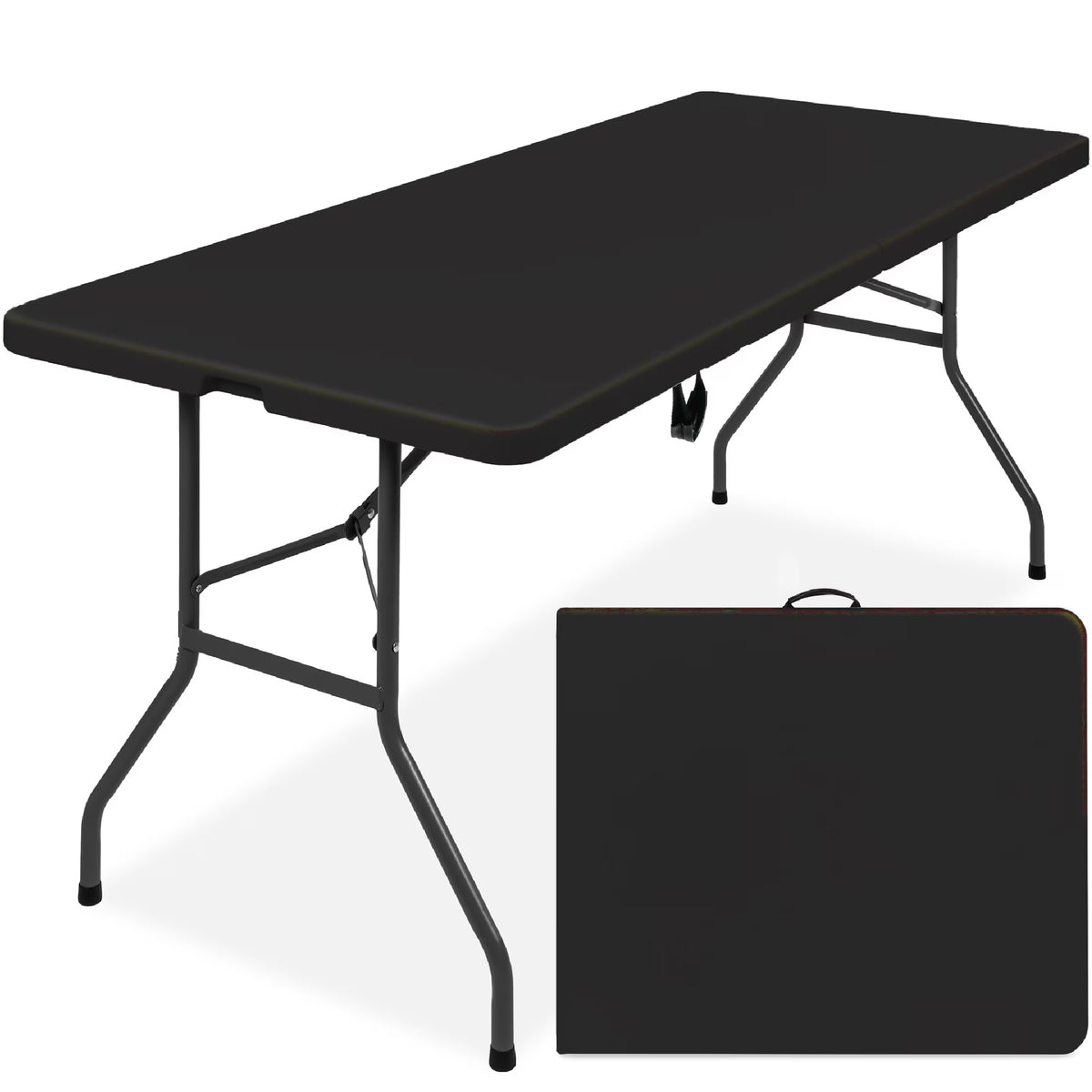 2026 Best Choice Products 6ft Plastic Folding Table, Indoor Outdoor Heavy Duty Portable w/ Handle, Lock - White