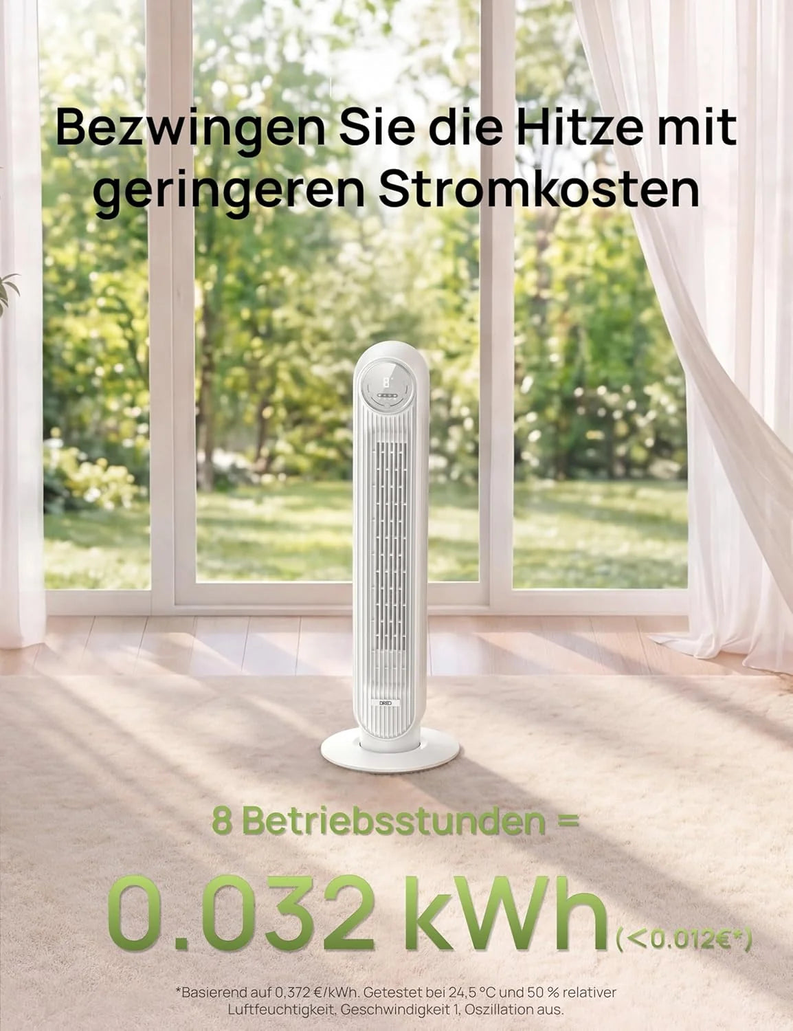 Ventilador de torre silencioso Dreo Smart 2026 de 20 dB, alcance de 10 m, 4 velocidades, 4 modos, temporizador de 8 horas, oscilación de 90° con función de refrigeración, WiFi y control remoto para dormitorio, Nomad OneS, blanco