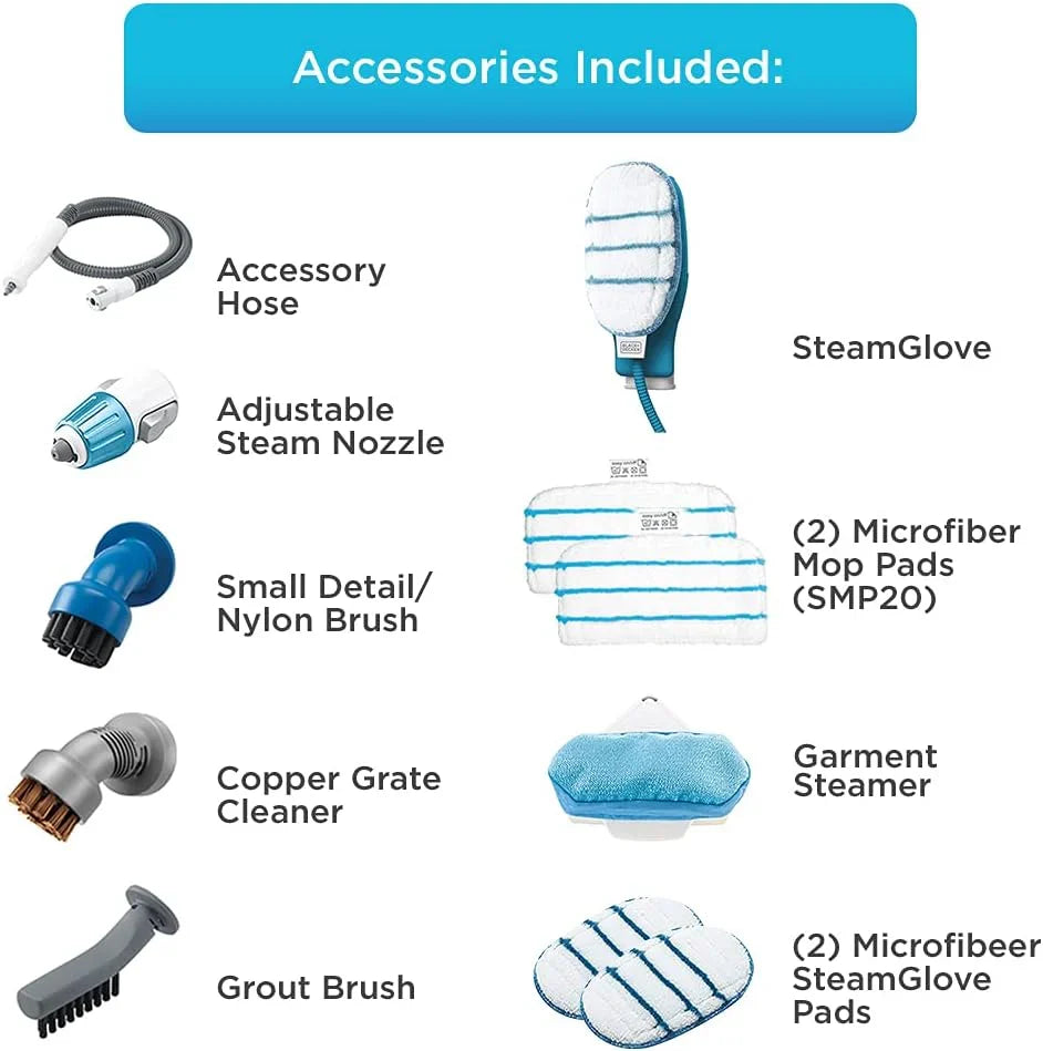 2026 7-in-1 steam mop with steam gloves and handheld steam device