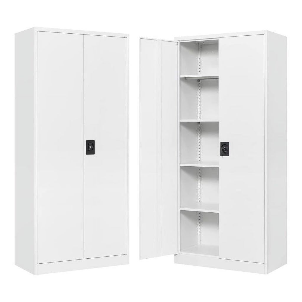 2026 STANI Metal Storage Cabinet with Locking Doors, Garage Lockable Steel Cabinets with 4 Doors and 5 Shelves for Home, Garage, Pantry Workshop Warehouse