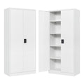 2026 STANI Metal Storage Cabinet with Locking Doors, Garage Lockable Steel Cabinets with 4 Doors and 5 Shelves for Home, Garage, Pantry Workshop Warehouse