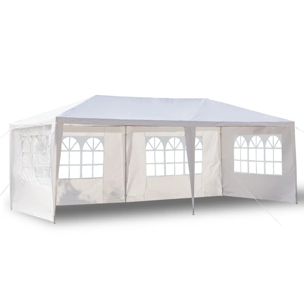 2026 10'X20' Outdoor Party Tent with 4 Removable Sidewalls, Waterproof Canopy Patio Wedding Gazebo, White