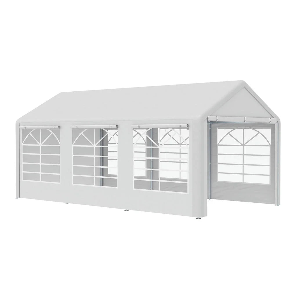 2026 Topcobe 10' x 20' Heavy Duty Party Tent & Carport with Removable Sidewalls and Double Doors, Large Canopy Tent, Sun Shade Shelter, Outdoor Patio Canopy for Garden Backyard Parties, BBQ, White