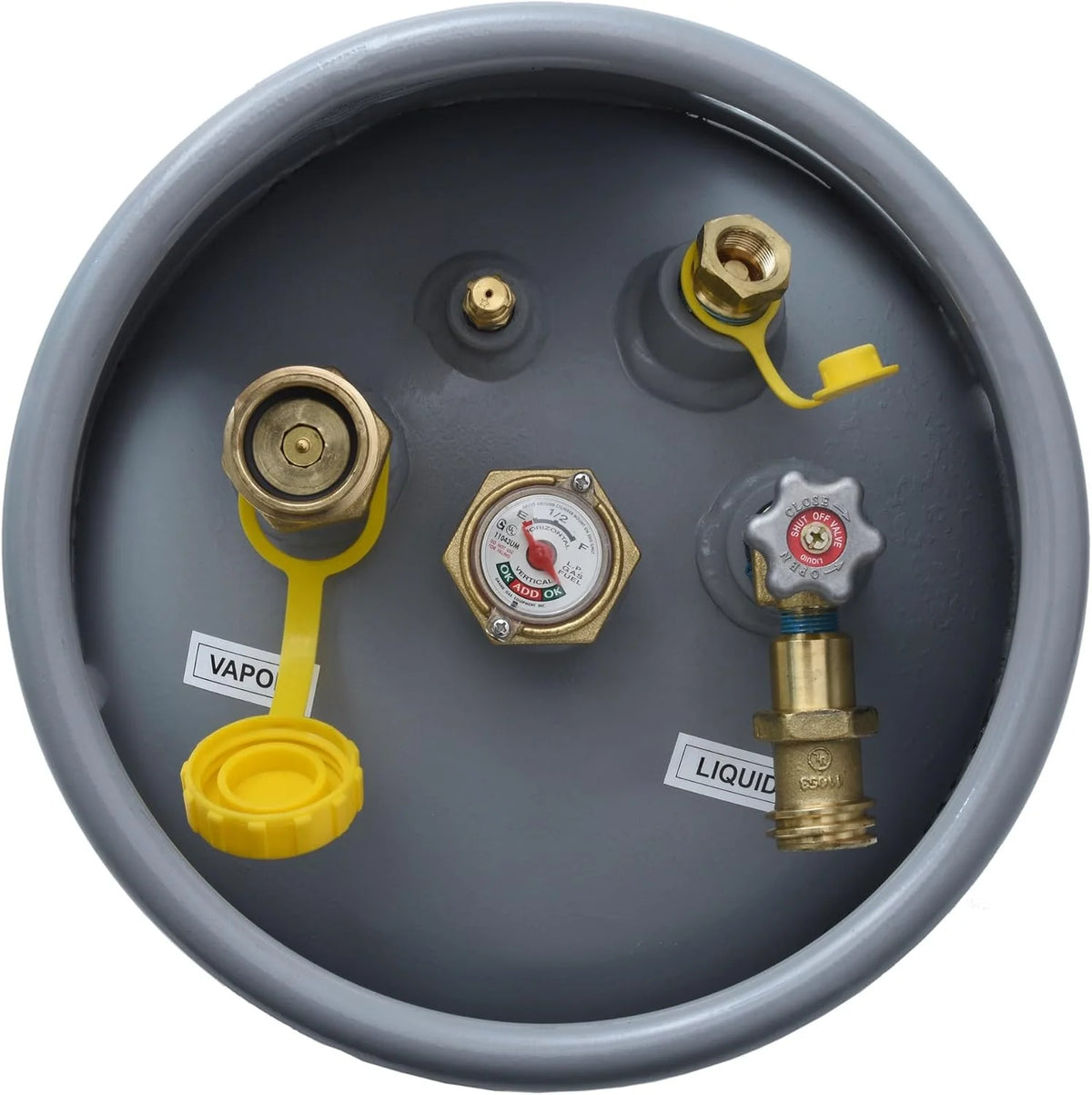 2026 Steel Forklift Propane Tank Cylinder with Built-in Gauge, Gray