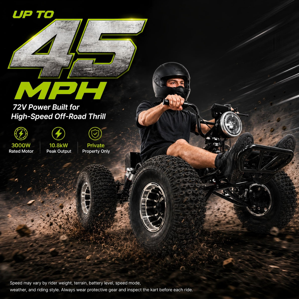 2026 72V 3000W Electric Off-Road Go Kart for Adults & Teens