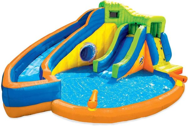 2026 BANZAI Pipeline Twist Kids Inflatable Outdoor Backyard Water Pool Aqua Splash Park and Slides