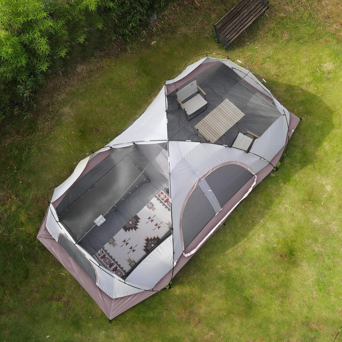 2026 Camping Tent 10-PERSON-FAMILY Tents, Parties, Music Festival Tent, Big, Easy Up, 5 Large Mesh Windows, Double Layer, 2 Room, Waterproof,…