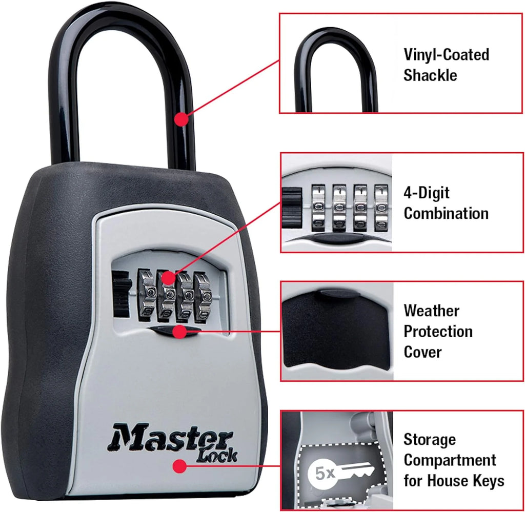 2026 Key Lock Box, Outdoor Lock Box Bundle with Sentrysafe Fireproof and Waterproof Safe, 1.23 Cubic Feet