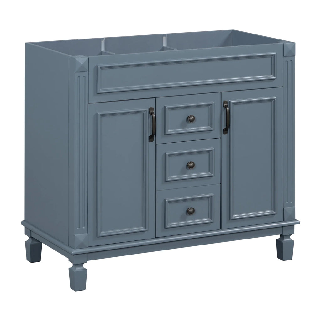 2026 Modern Bathroom Furniture Set, 36" Bathroom Vanity with Top Sink, 35" Wall Mounted Bathroom Storage Cabinet, Mirror Cabinet with 6 Shelves, Storage Cabinet with 2 Doors and 2 Drawers, Grey