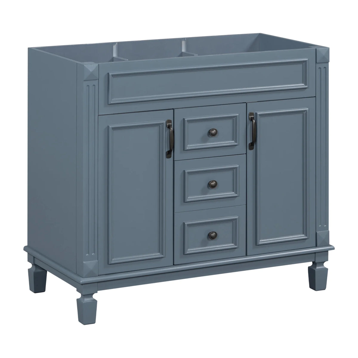 2026 Modern Bathroom Furniture Set, 36" Bathroom Vanity with Top Sink, 35" Wall Mounted Bathroom Storage Cabinet, Mirror Cabinet with 6 Shelves, Storage Cabinet with 2 Doors and 2 Drawers, Grey