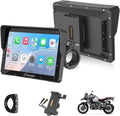 2026 CARPURIDE W702S Pro Motocicleta CarPlay Pantalla con BM05 Soporte para Conectar y Usar, Inalámbrico CarPlay y Android Auto, 7" Impermeable Táctilpantalla, Dual Bluetooth, Control con Cable, Brújula.