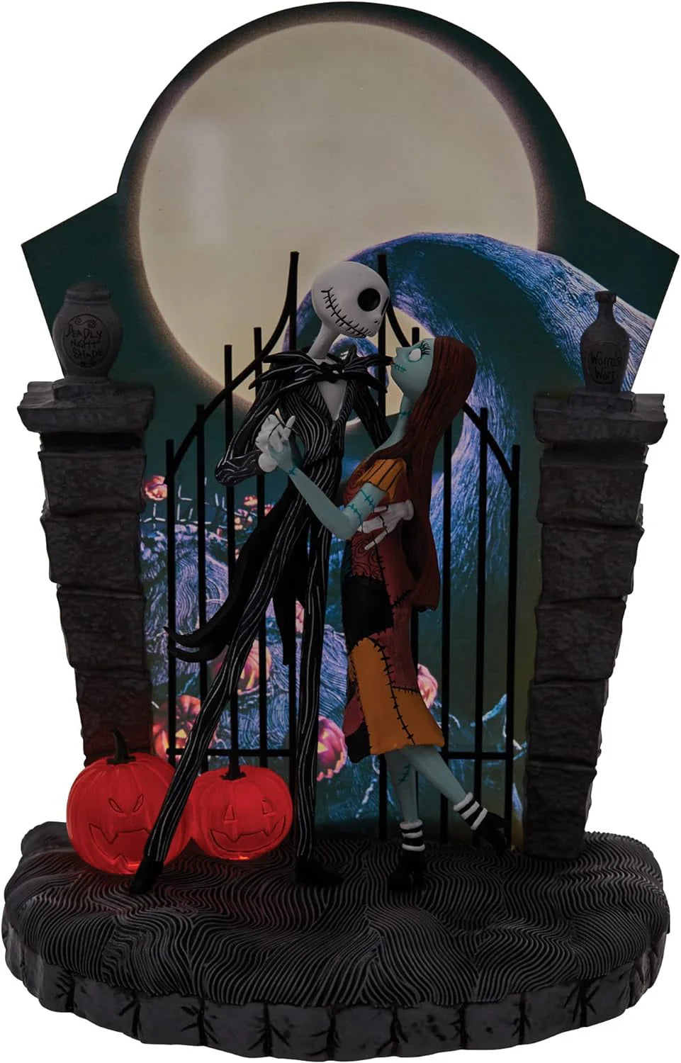 2026 Nightmare Jack and Sally Dancing Light Statue, 9"