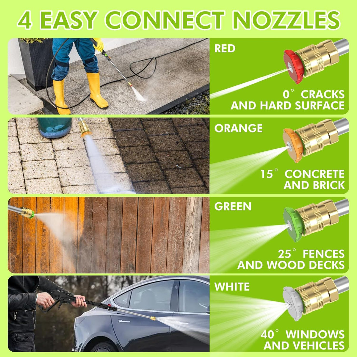 2026 Electric high-pressure cleaning machine, foam sprayer, 4 quick-connect high-pressure nozzles, 2400 pounds/square inch 2.4 gallons/minute powerful cleaning machine, high-pressure cleaning equipment for
