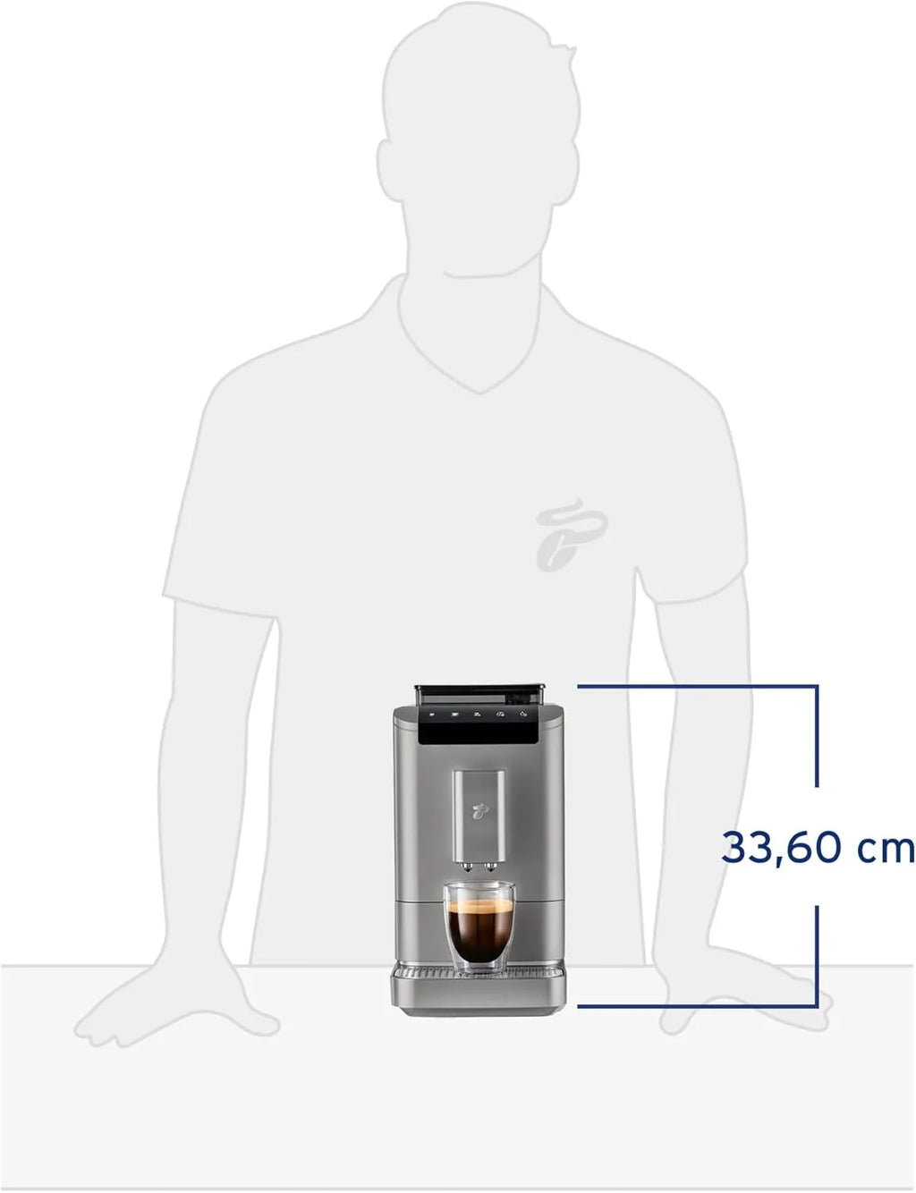 Cafetera automática Tchibo Esperto2 Caffè 2026 con función para 2 tazas (café crema y espresso), color negro granito. INCLUYE un kit de degustación de café GRATIS.